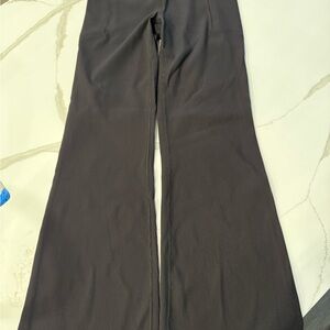 Athleta Black Salutation Stash Rib Flare Wide Leg Pants
